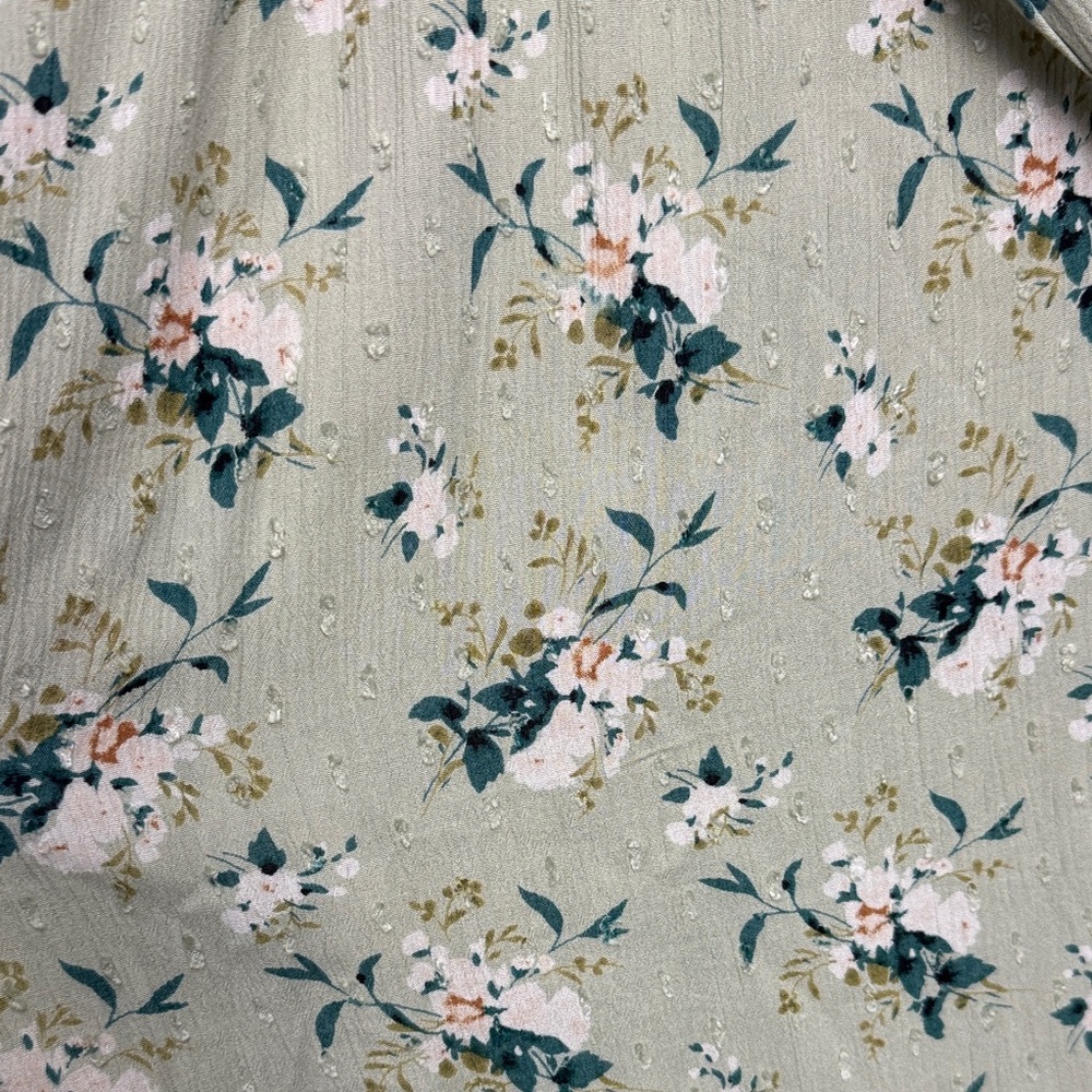Floral Green Button-Up Dress - Picture 10 of 10